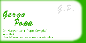 gergo popp business card